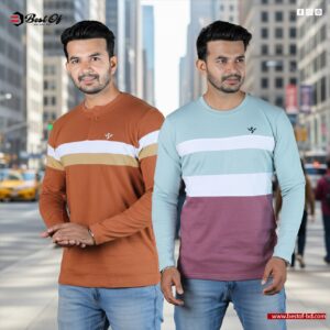 02 Pcs Combo Premium Cotton Full Sleeve T-Shirt 26356T