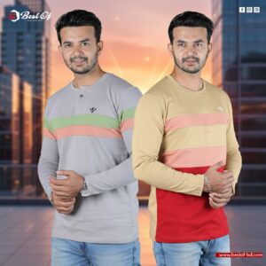 02 Pcs Combo Premium Cotton Full Sleeve T-Shirt 26357T